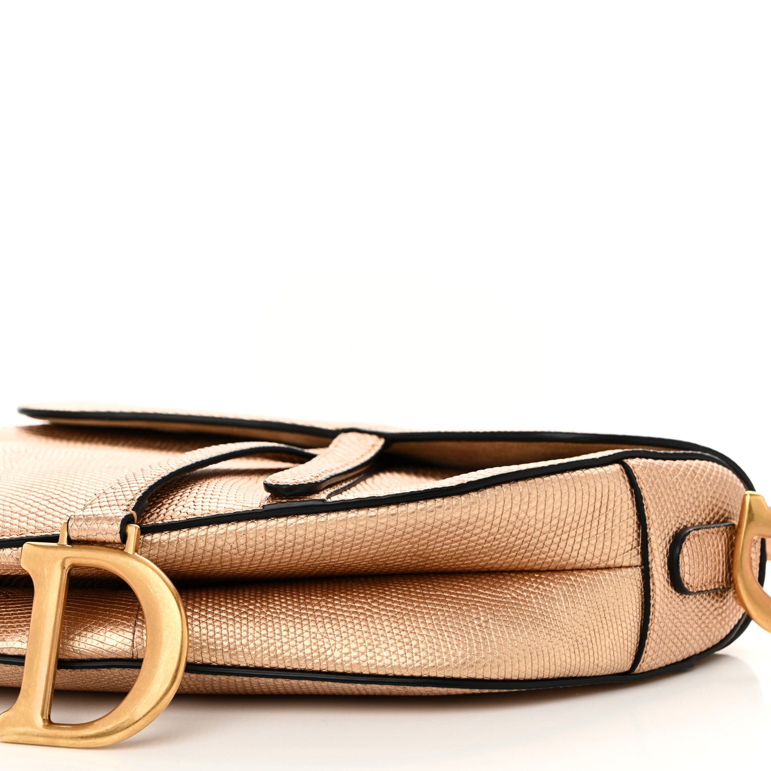 Christian Dior Metallic Lizard Saddle Bag Gold 1754817 – FASHIONPHILE