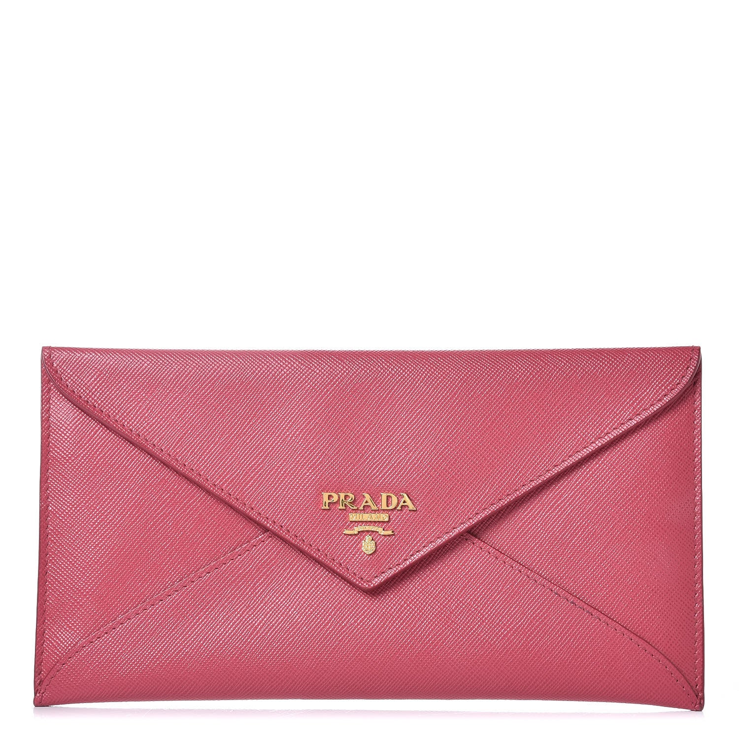 Prada Saffiano Metal Envelope Wallet Peonia 1 of 9