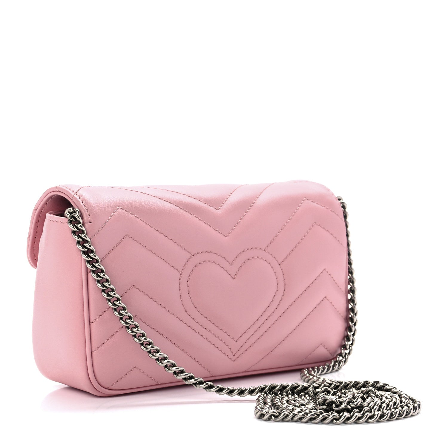 Gucci Calfskin Matelasse Super Mini GG Marmont Shoulder Bag Wild Rose 3 of 12