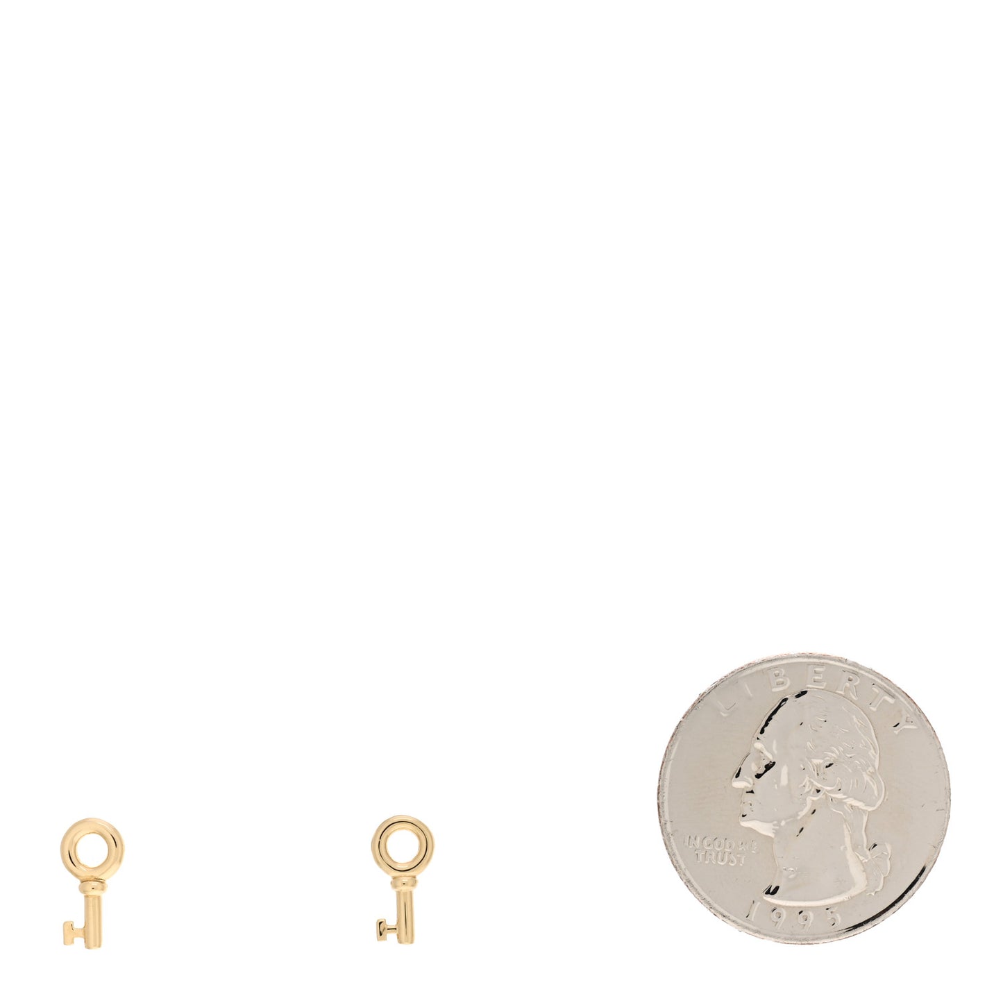 18K Yellow Gold Mini Key Earrings