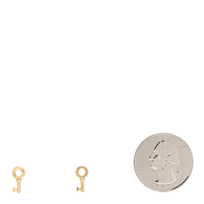 Tiffany 18K Yellow Gold Mini Key Earrings 2 of 4