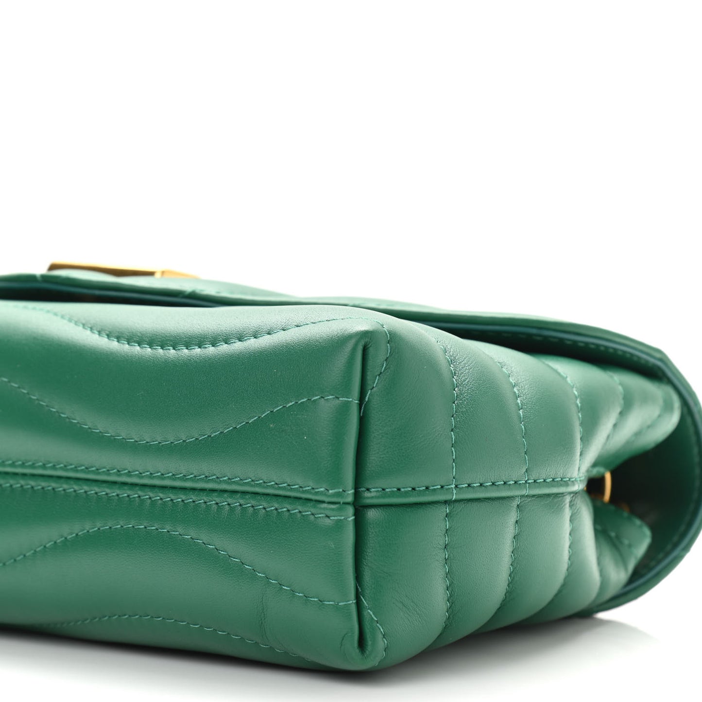 Calfskin New Wave Chain Bag MM NM Emerald