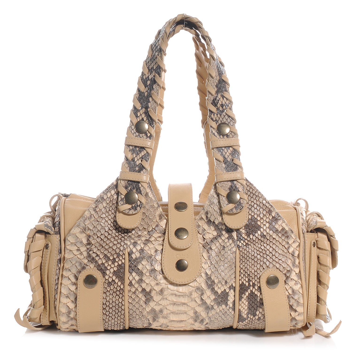 バッグ Chloe Silverrado Python Shoulder Bag Chloe Python Silverado Shoulder Bag Beige 55422 – FASHIONPHILE