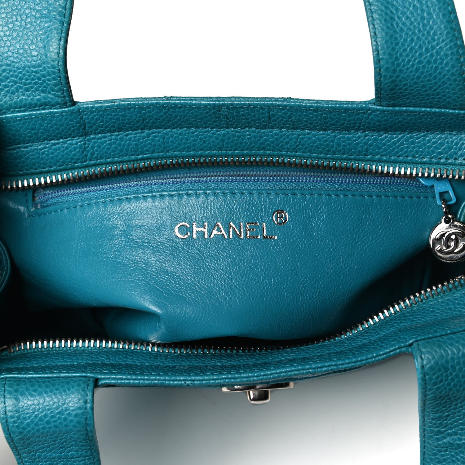 Chanel Caviar Quilted Shoulder Bag Blue 6 of 17
