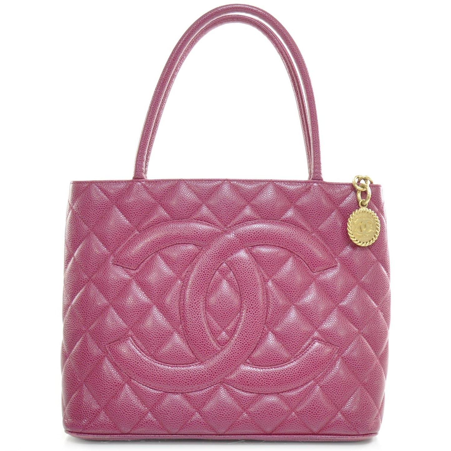 Caviar Medallion CC Tote Fuchsia GHW