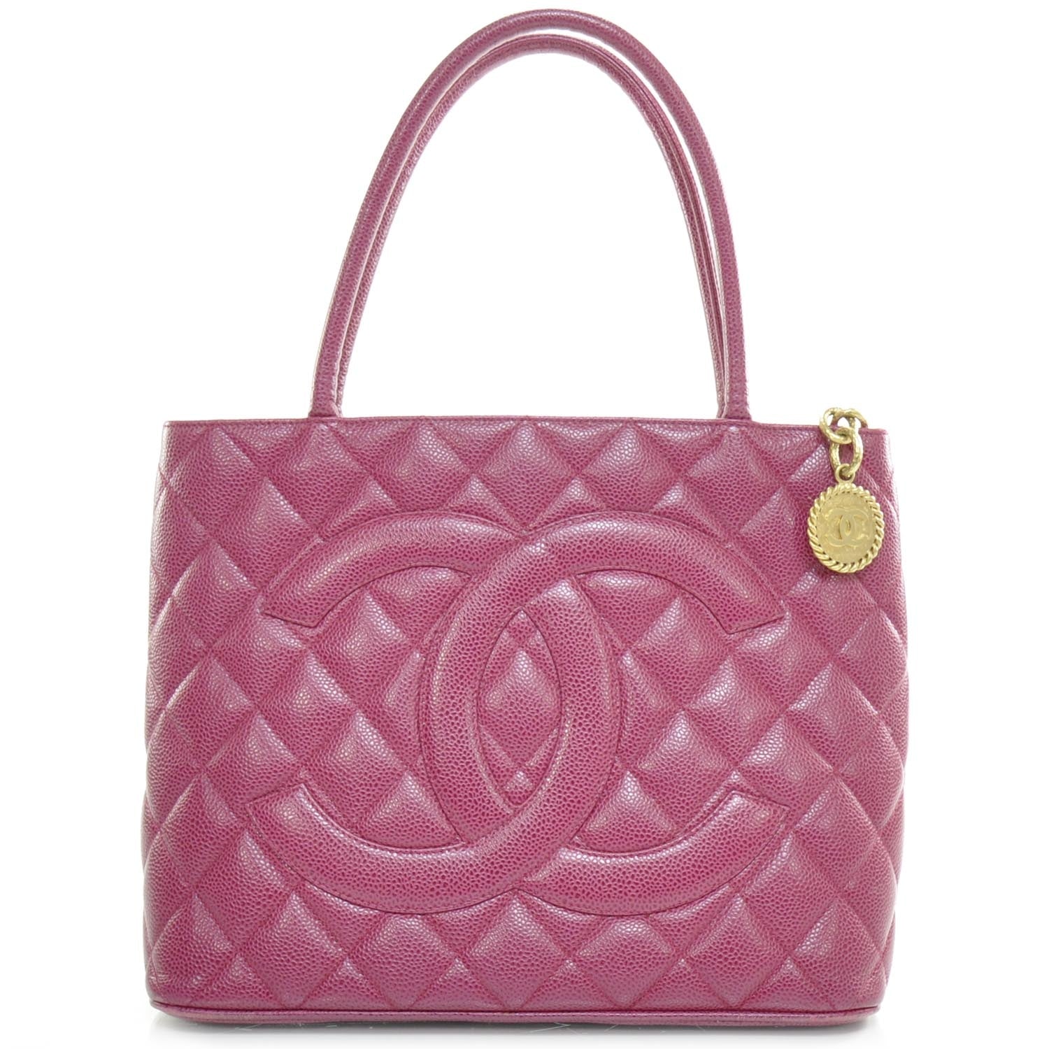 Chanel Caviar Medallion CC Tote Fuchsia GHW 1 of 10