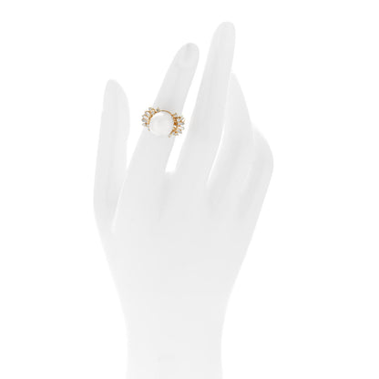 Parker & West by FASHIONPHILE 14K Yellow Gold Diamond Cultured Pearl Cocktail Ring 46 3.75 2 of 9