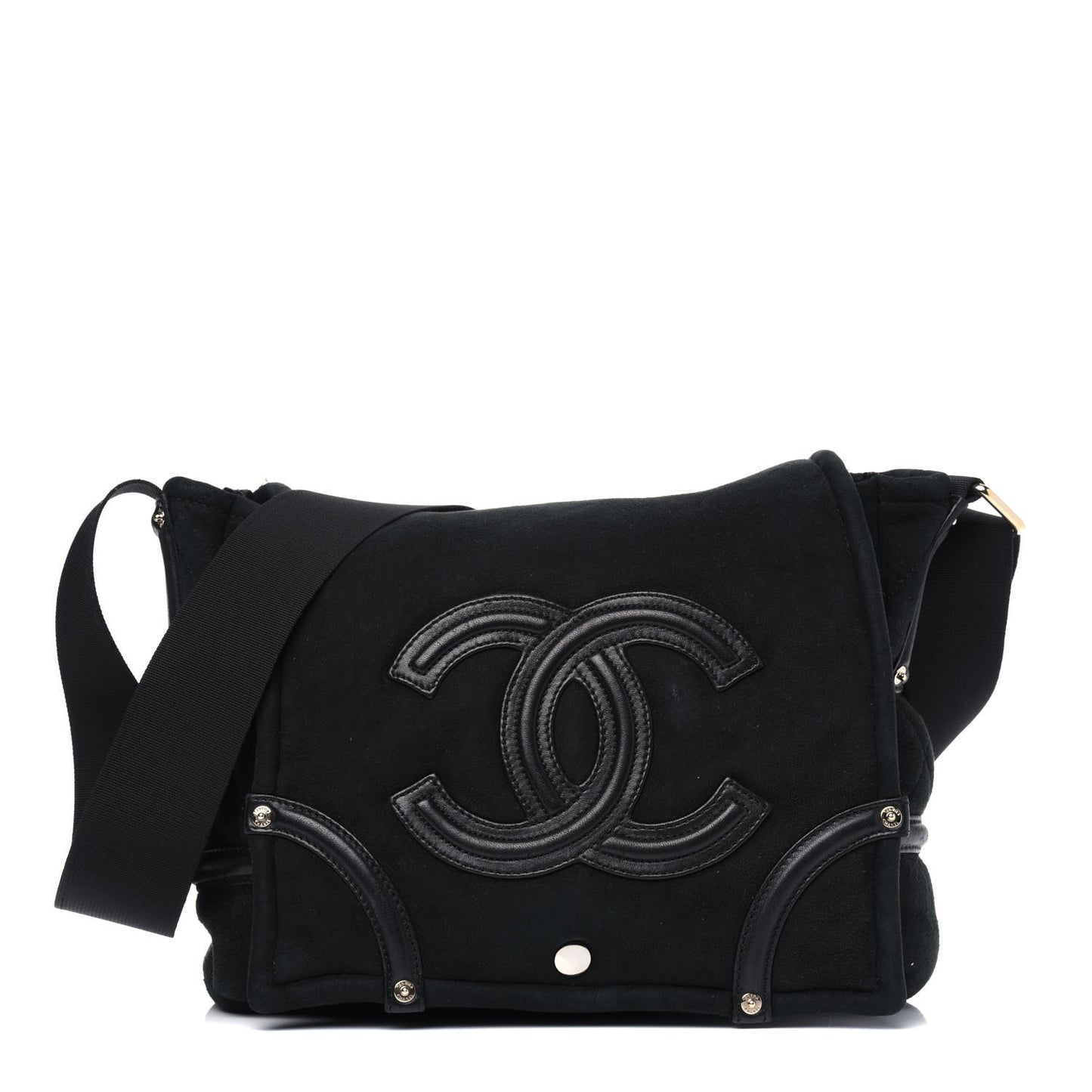 Suede Sparkling Winter Messenger Black
