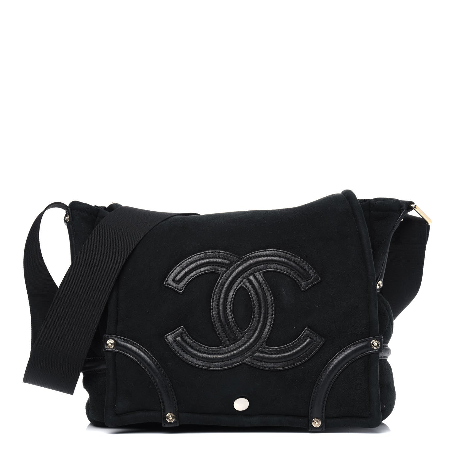 Chanel Suede Sparkling Winter Messenger Black 1 of 9