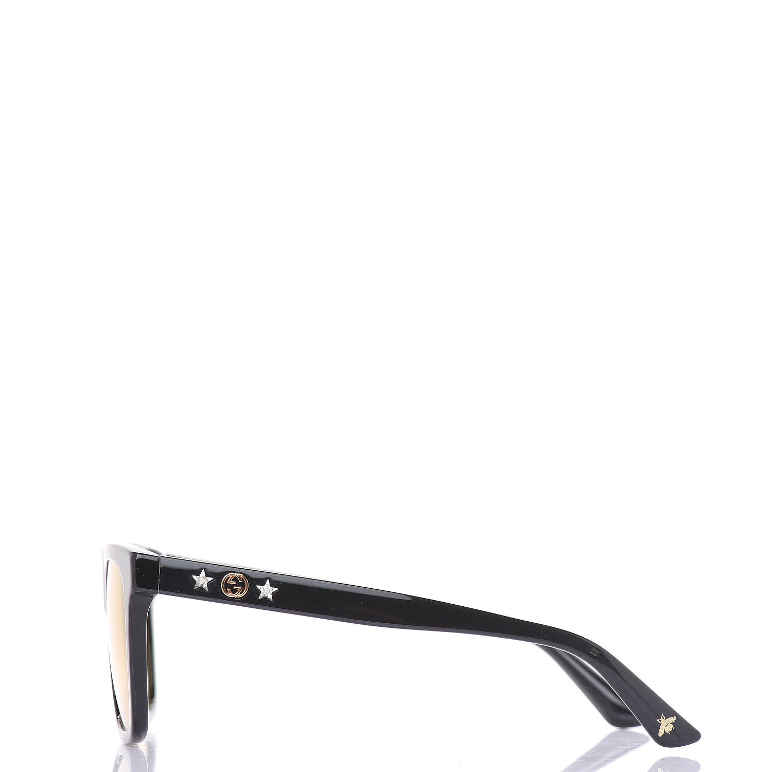 Gucci Square Frame Star Sunglasses GG 0347S Black Black 3 of 7