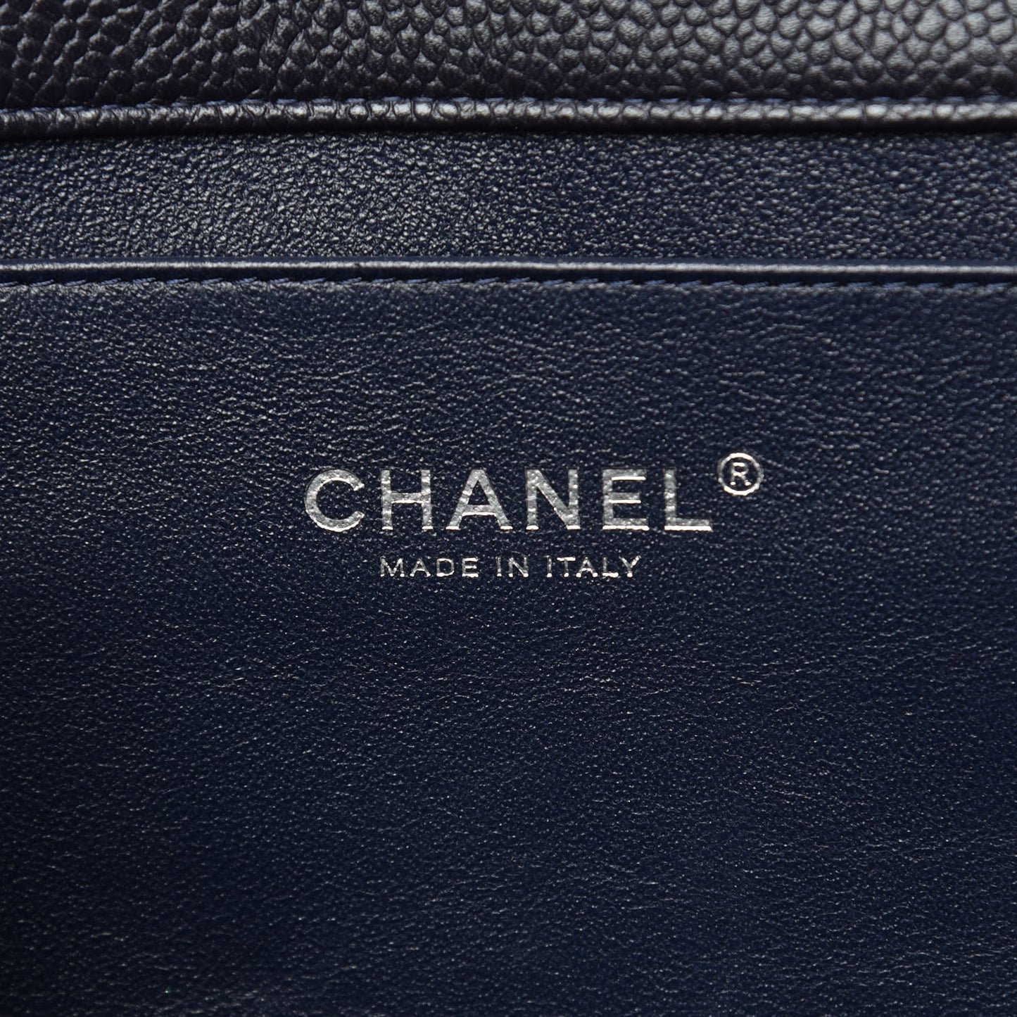 Caviar Quilted Clutch With Chain Flap Blue