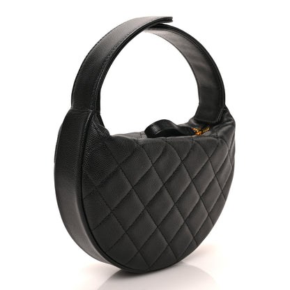 Chanel Caviar Quilted Polly Pocket Pouch Hobo Black 3 of 9
