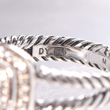 David Yurman Sterling Silver Diamond 7mm Petite Albion Pave Ring 52 6 4 of 4
