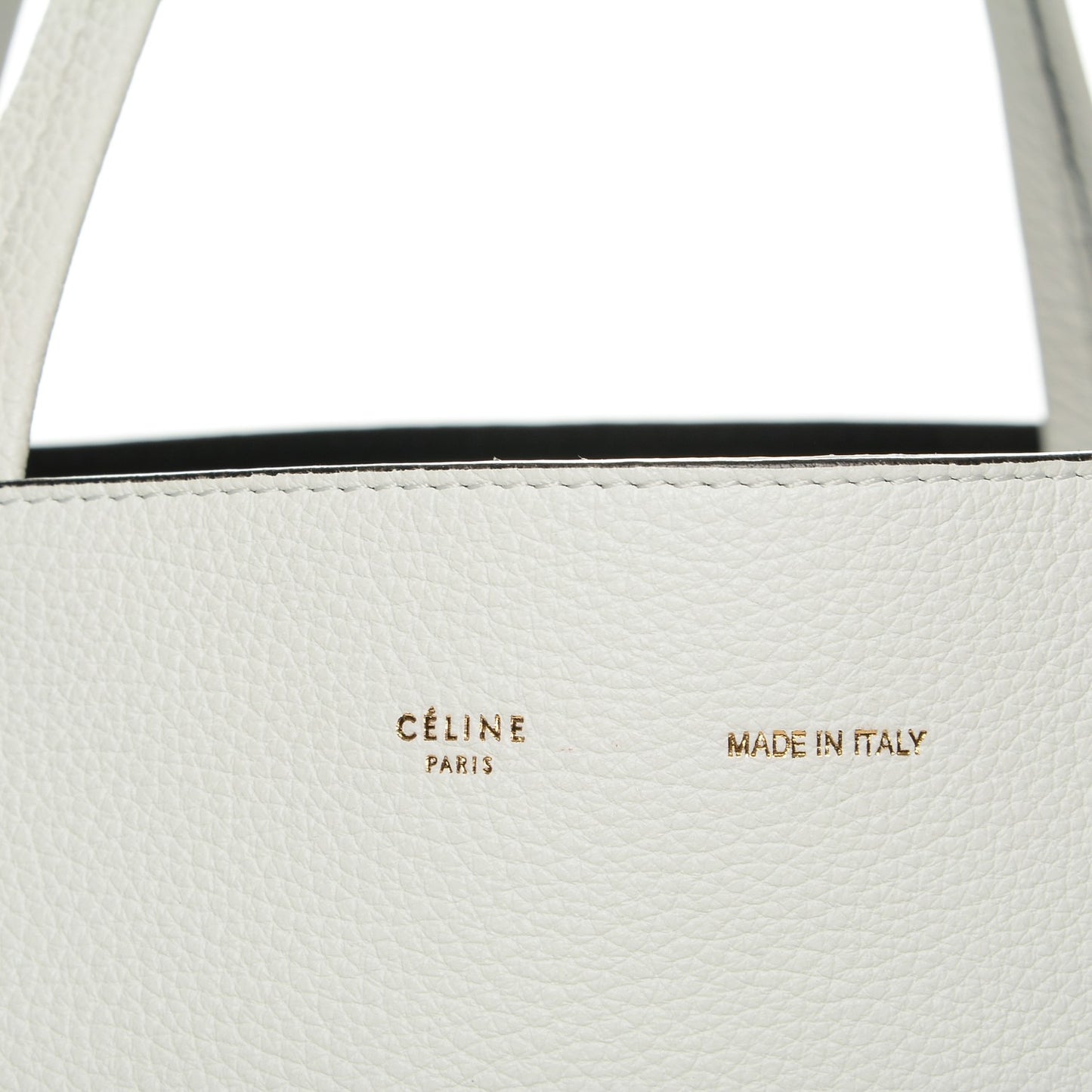 Grained Calfskin Medium Horizontal Cabas Phantom White