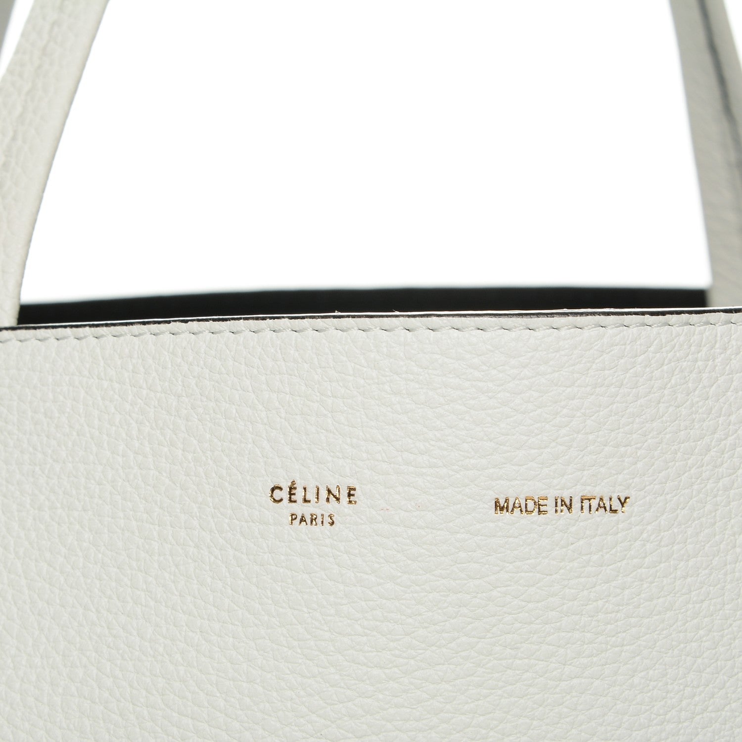 Celine Grained Calfskin Medium Horizontal Cabas Phantom White 6 of 7