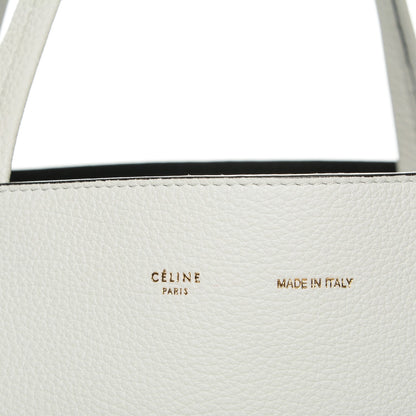 Celine Grained Calfskin Medium Horizontal Cabas Phantom White 6 of 7