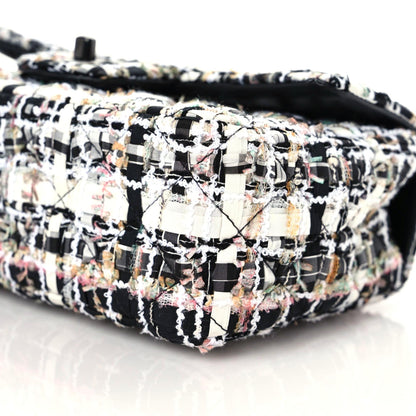 Chanel Tweed Quilted Mini Rectangular Flap White Black Multicolor 6 of 9