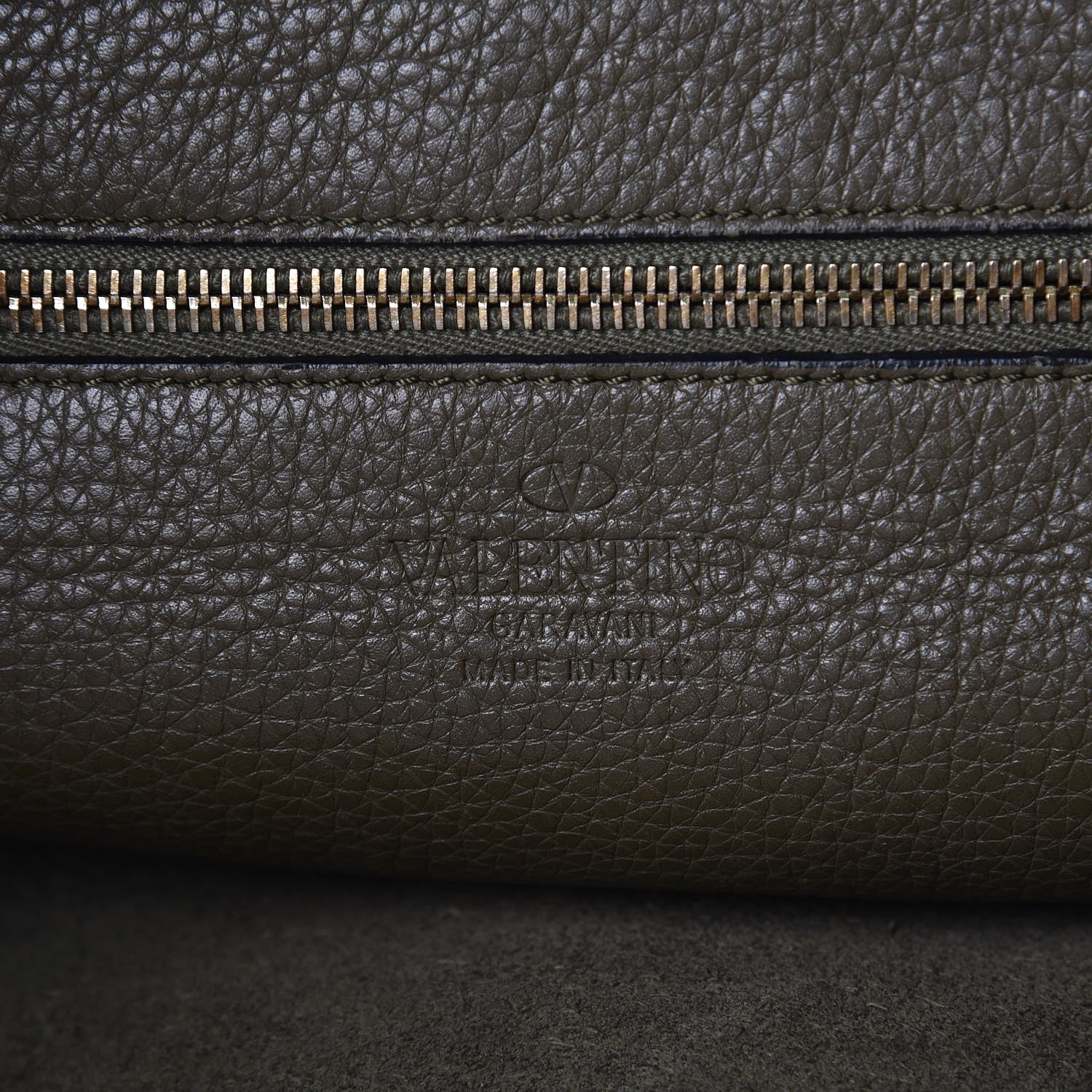 Valentino Garavani Pebbled Calfskin Large Rockstud Flip-Lock Messenger Bag Army Green 6 of 8