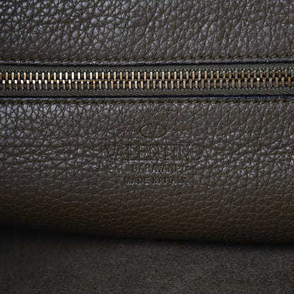 Valentino Garavani Pebbled Calfskin Large Rockstud Flip-Lock Messenger Bag Army Green 6 of 8