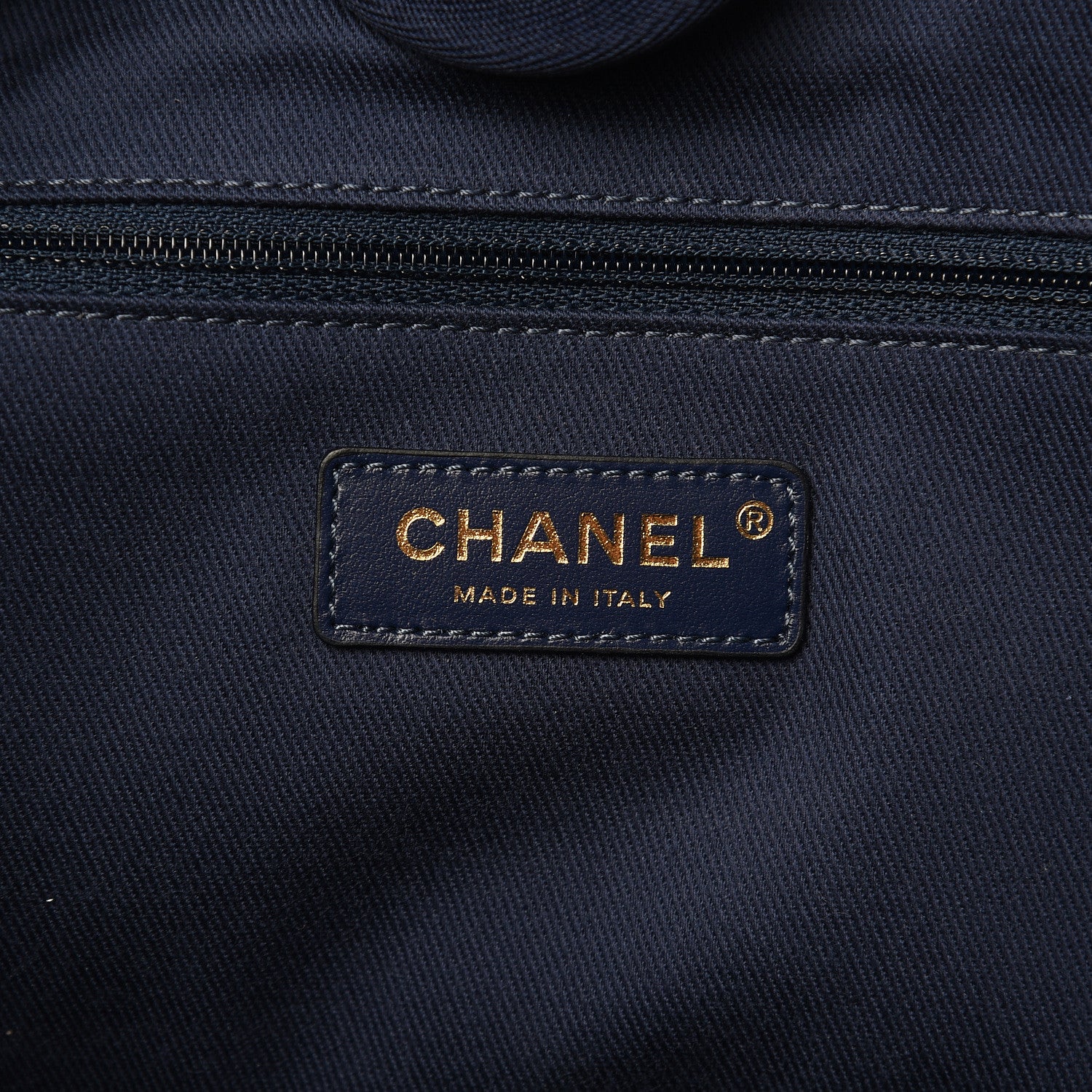 Chanel Mixed Fibers Striped Small Deauville Tote Navy Blue 6 of 10