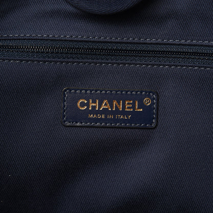 Chanel Mixed Fibers Striped Small Deauville Tote Navy Blue 6 of 10