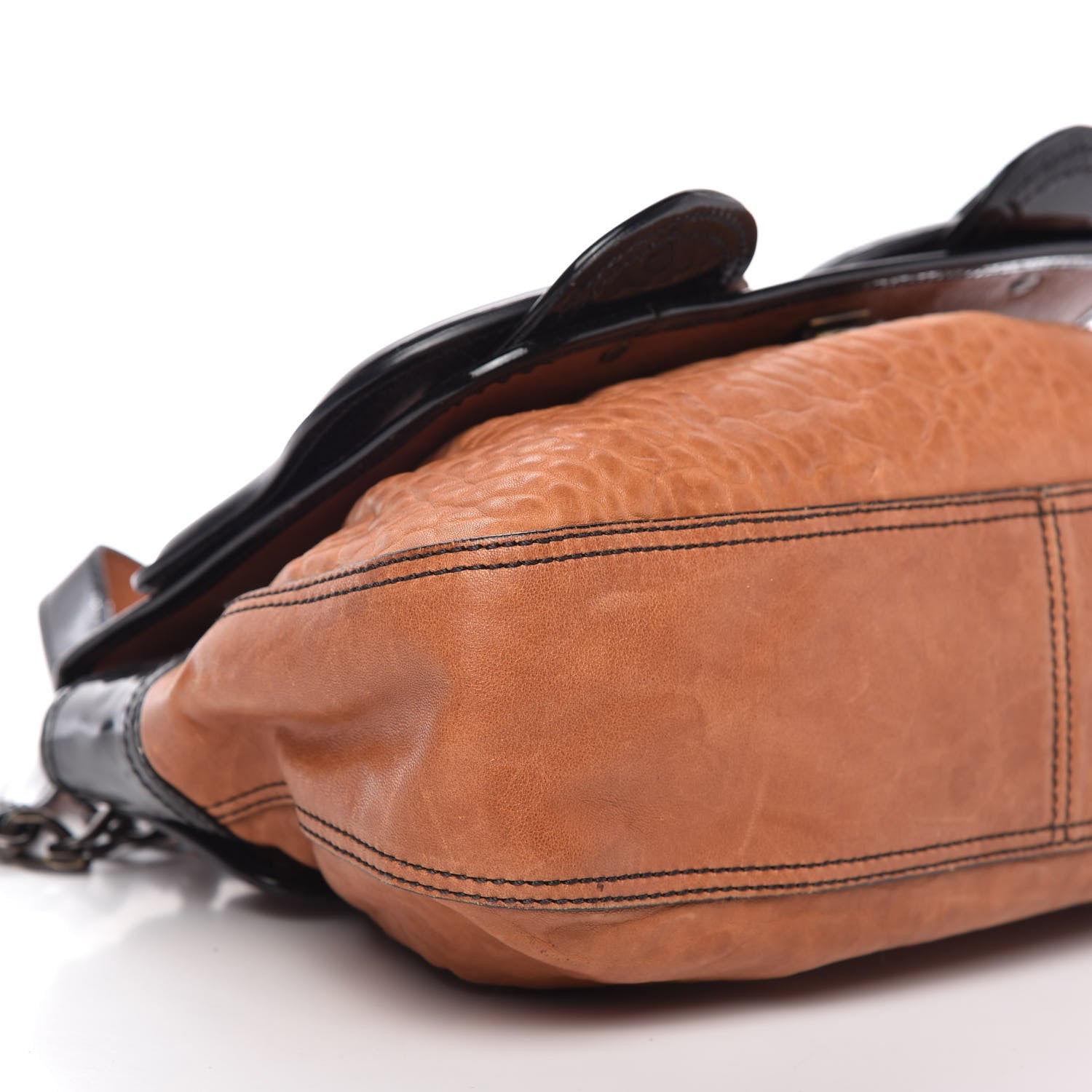 Fendi Nappa Patent B Bag Osso Black 6 of 10