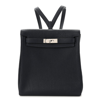 Hermes Taurillon Clemence Kelly Ado Backpack Bleu Nuit 1 of 10