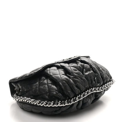 Chanel Washed Lambskin Quilted Large Chain Around Messenger Black 4 of 10