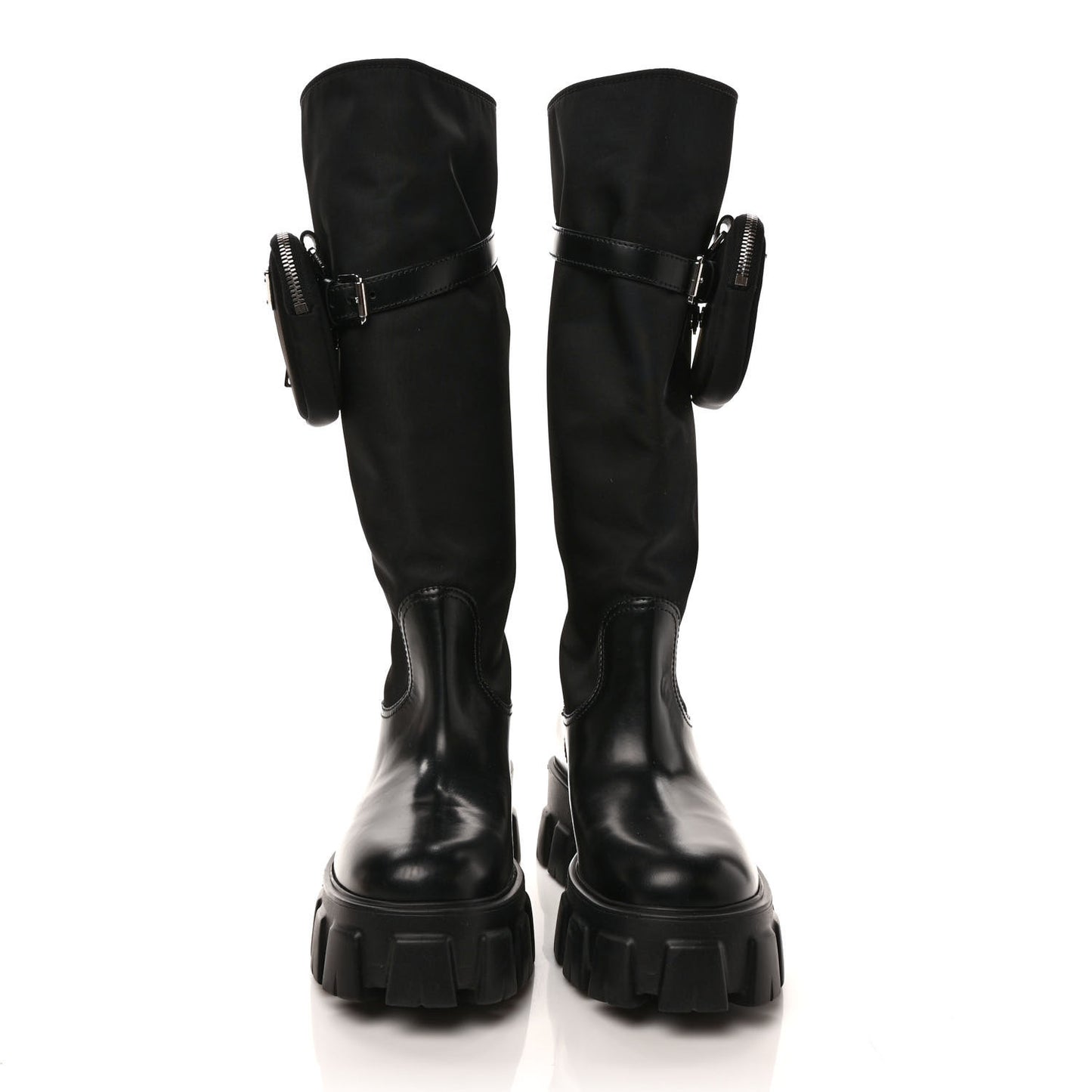 Spazzolato Rois Re-Nylon Metal Triangle Logo Monolith Pouch Pocket 55mm Tall Boots 39 Black