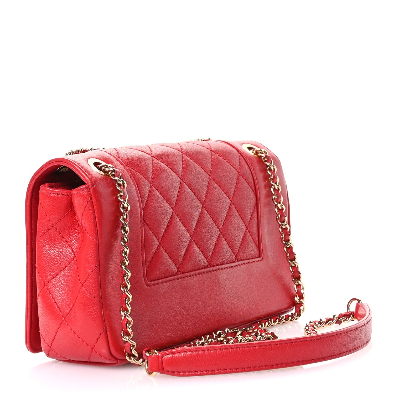 Chanel Sheepskin Quilted Medium Vintage Mademoiselle Flap Red 3 of 11