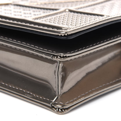 Christian Dior Metallic Patent Micro-Cannage Diorama Wallet on Chain Pouch Gold 17 of 20
