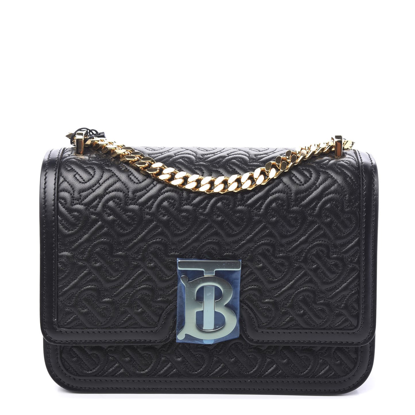 Calfskin Monogram Embossed Small TB Chain Bag Black