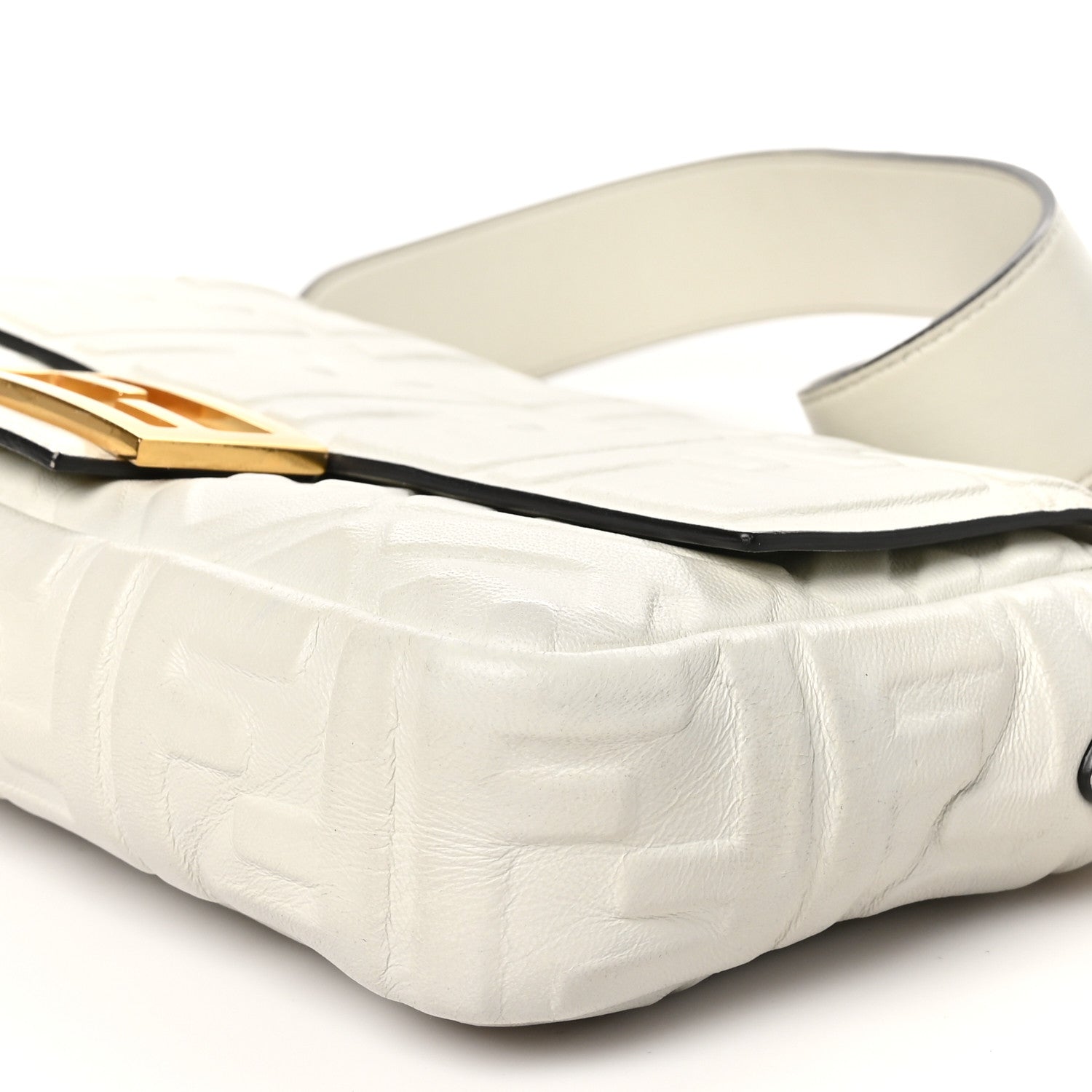 Fendi Nappa FF 1974 Embossed Baguette White 10 of 10