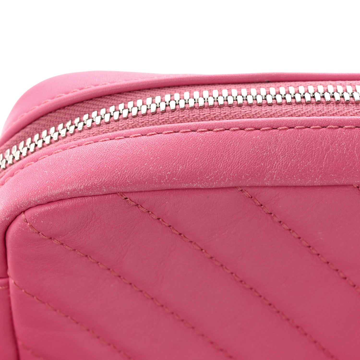 Chanel Lambskin Chevron Quilted Small Promenade Camera Case Pink 11 of 11