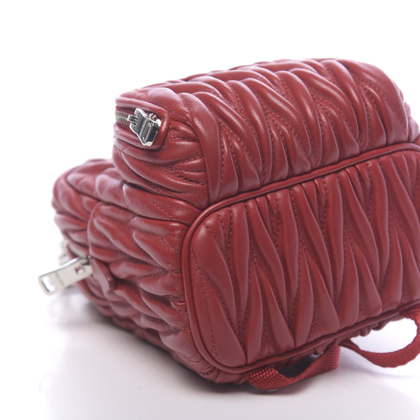 Nappa Matelasse Lux Mini Backpack Rosso