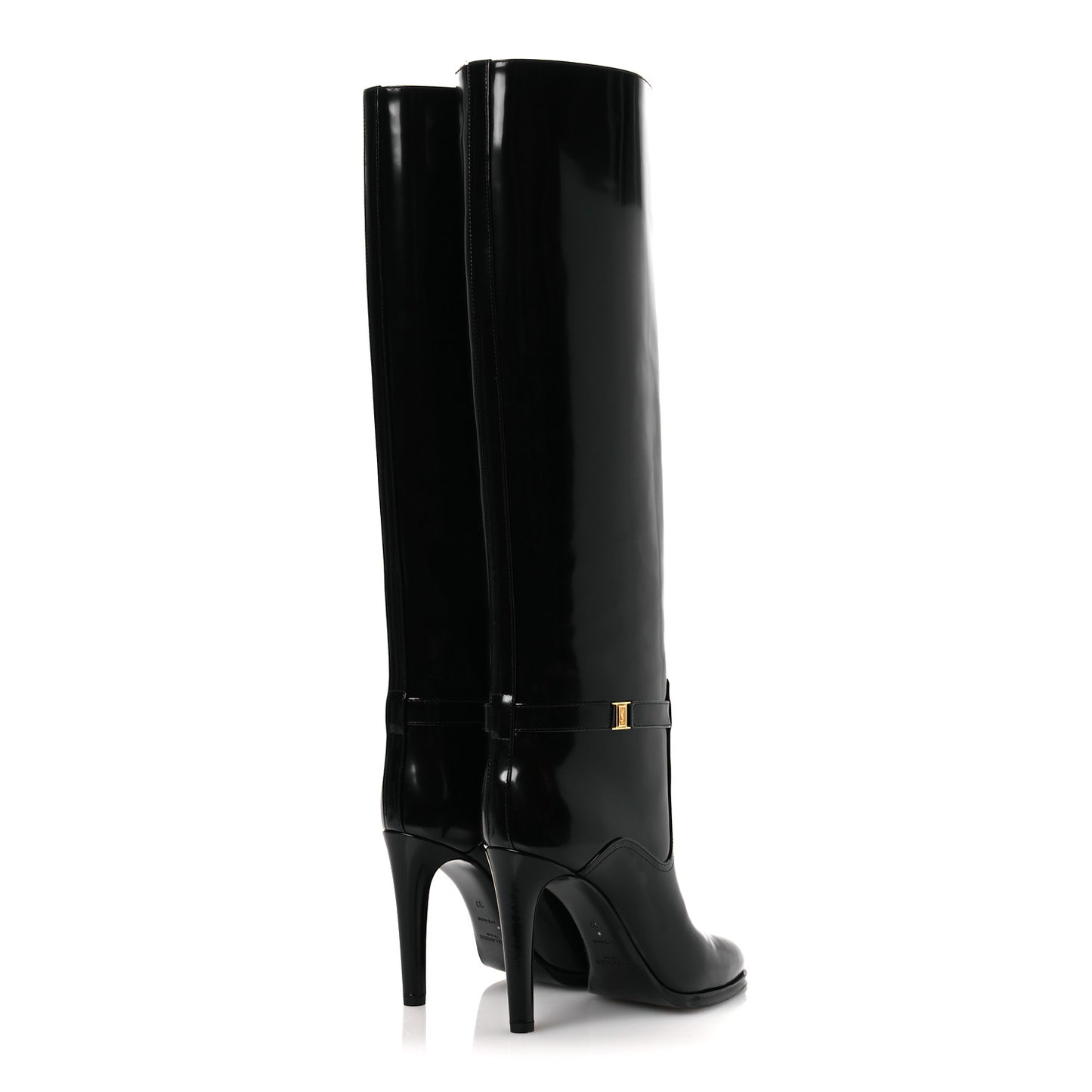 Patent Calfskin Diane 100 Boots 37 Black