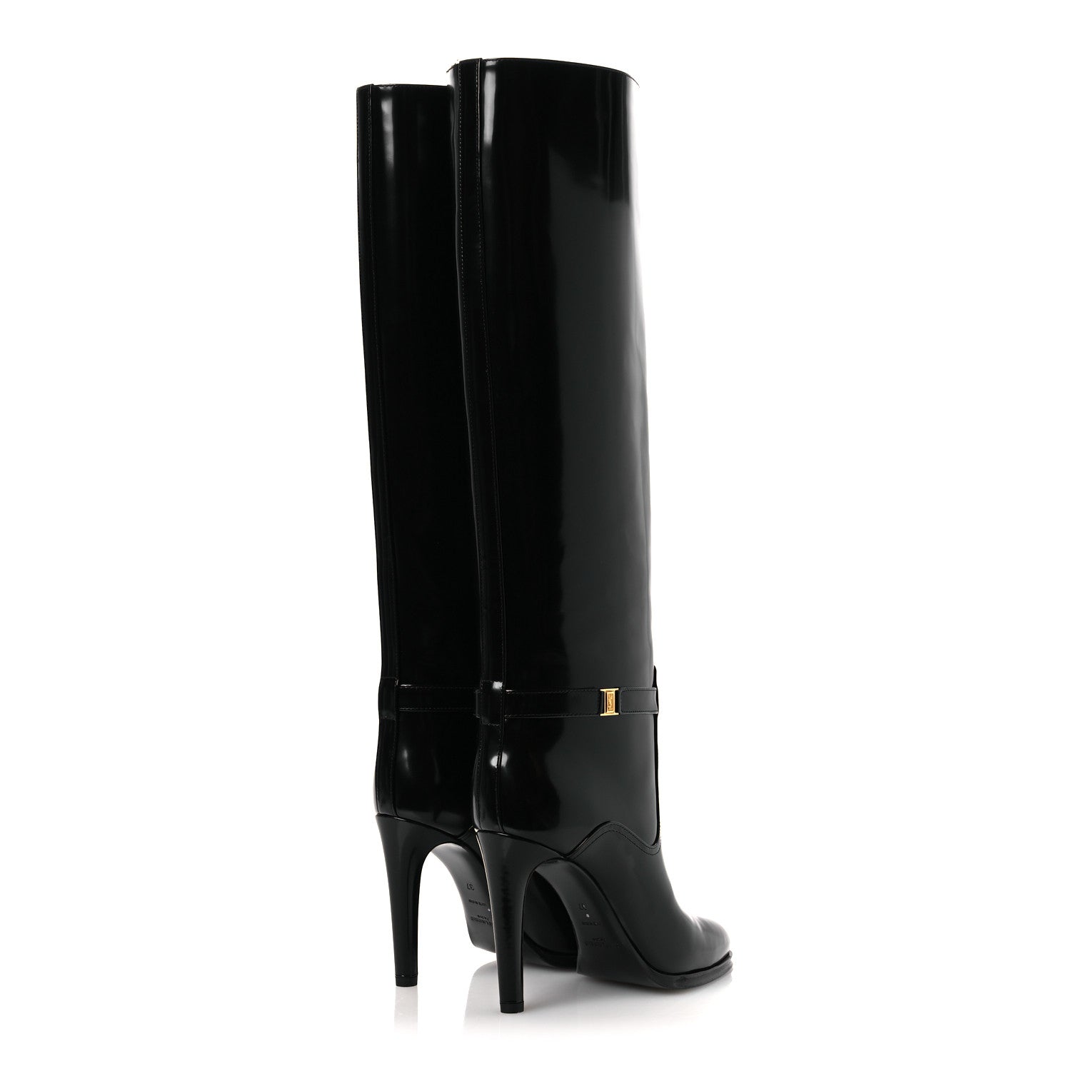 Saint Laurent Patent Calfskin Diane 100 Boots 37 Black 5 of 12