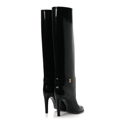 Saint Laurent Patent Calfskin Diane 100 Boots 37 Black 5 of 12