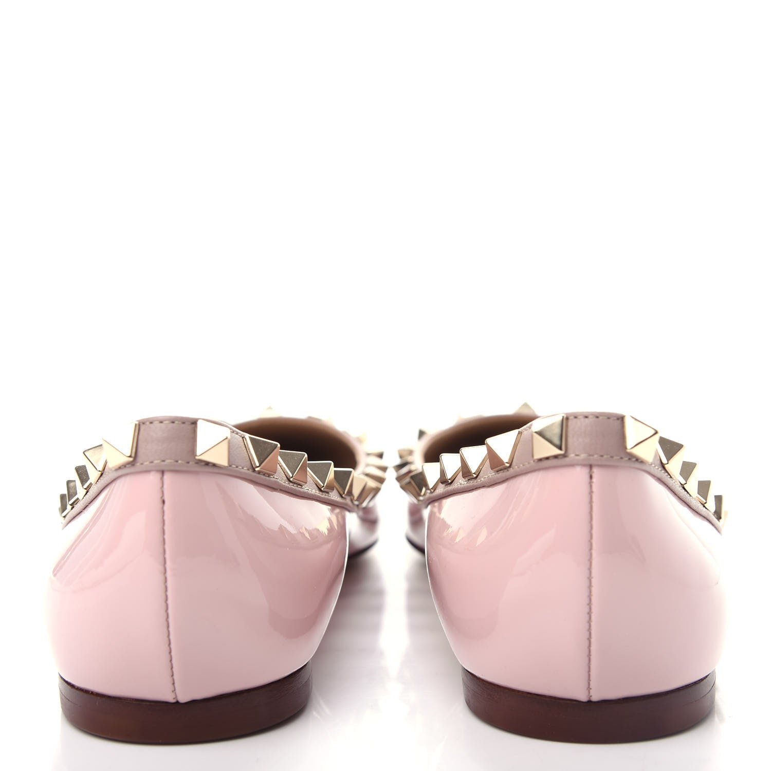 Valentino Garavani Patent Rockstud Ballerina Flats 35.5 Water Rose Poudre 7 of 11