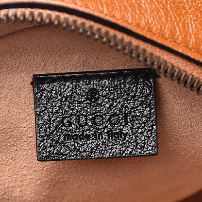 Gucci Azalea Calfskin Matelasse Diagonal Mini Torchon GG Marmont Round Shoulder Bag Cognac Black 5 of 10