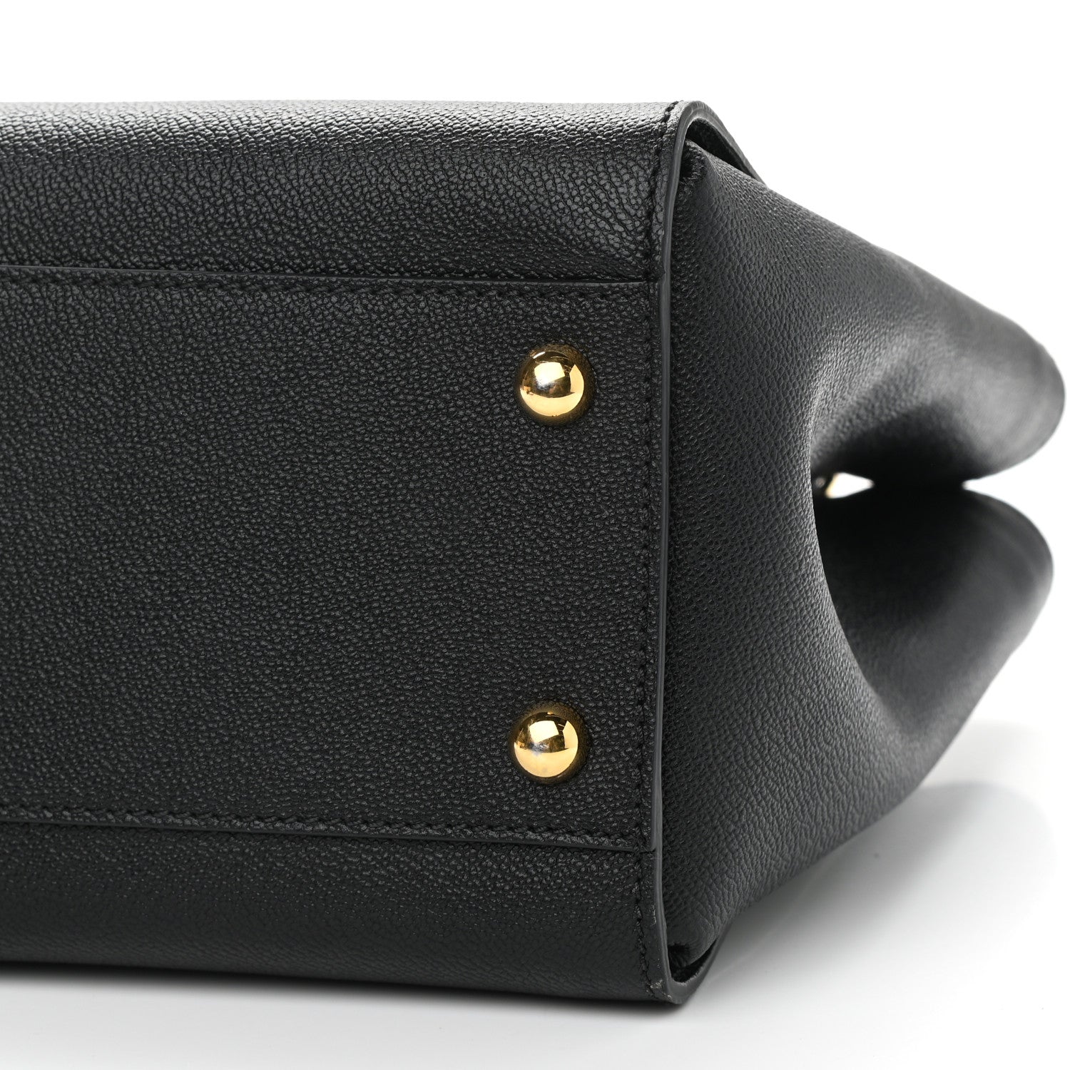 Burberry Soft Grain Calfskin Medium Buckle Tote Black 10 of 10