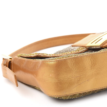Fendi Beaded Baguette Gold Silver 8 of 15