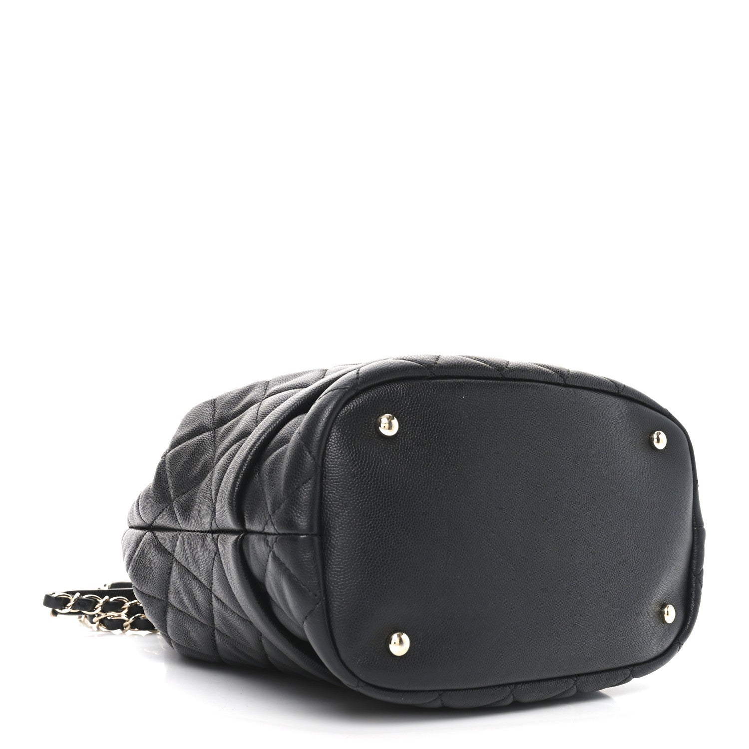 Chanel Caviar Quilted Large Rolled Up Bucket Drawstring Bag Black 4 of 10