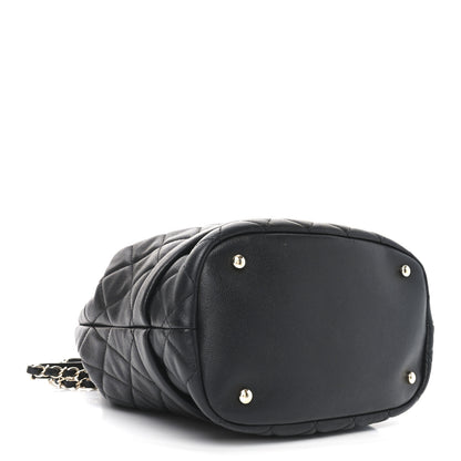 Chanel Caviar Quilted Large Rolled Up Bucket Drawstring Bag Black 4 of 10