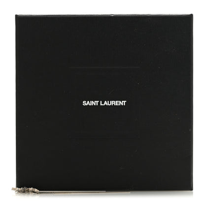 Saint Laurent Metal Monogram Pendant Threader Earrings Silver 5 of 5