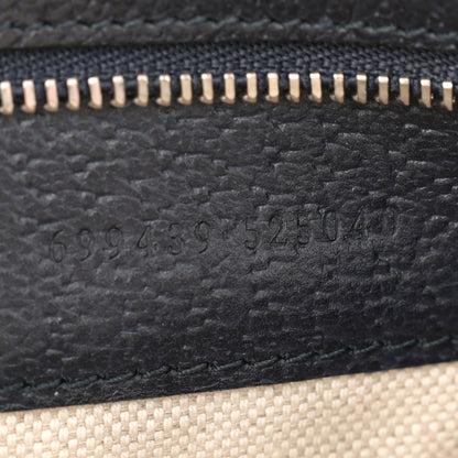 Gucci GG Supreme Monogram Textured Dollar Calfskin Web Ophidia Wristlet Shoulder Bag Blue Black Graphite Blue 7 of 13