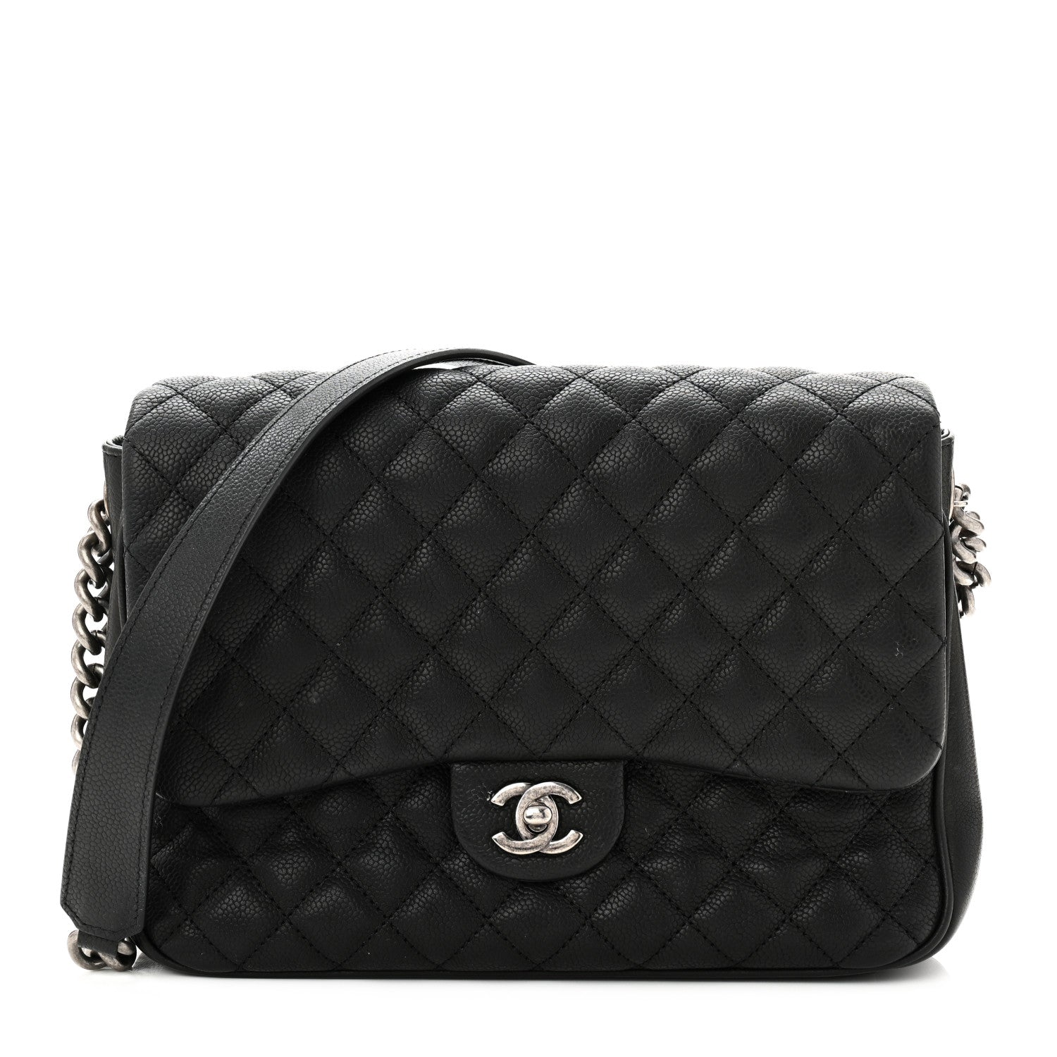 Chanel Caviar Quilted Medium Rock In Rome Single Flap Black 1 of 13