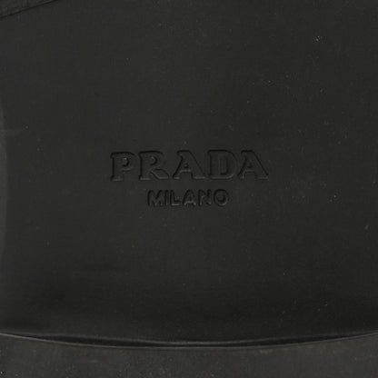 Prada Spazzolato Metal Triangle Logo 50mm Loafers 39 Black 6 of 13