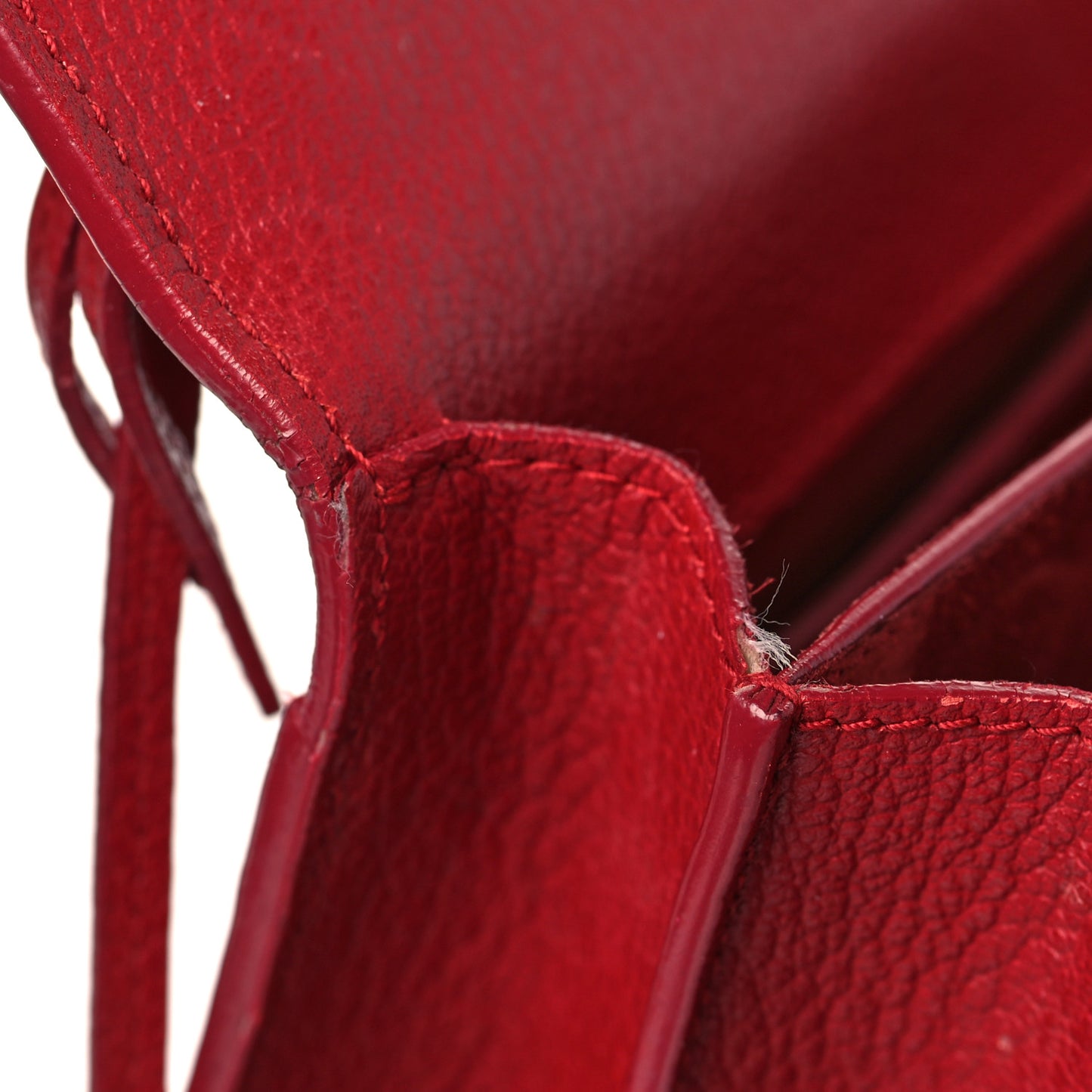 Grained Calfskin Medium Monogram Sunset Satchel Red