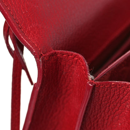 Saint Laurent Grained Calfskin Medium Monogram Sunset Satchel Red 9 of 16